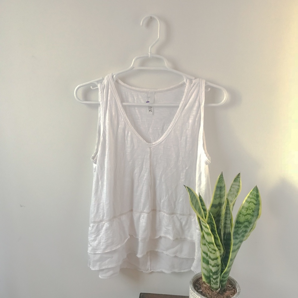 Jolie - White Peasant Tank Top